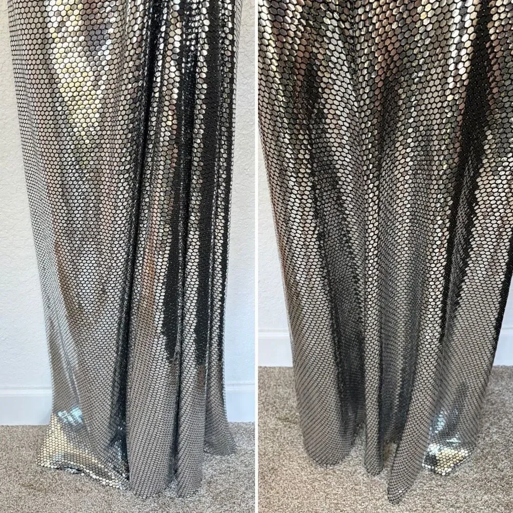Sid Neigum Disco Tripple Loop Dress in Mirrored Silver Size S